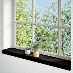 vidaXL Window Sills 2 pcs Brown Black 80x15x2 cm Solid Wood Oak 2