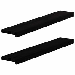 vidaXL Window Sills 2 pcs Brown Black 90x15x2 cm Solid Wood Oak 1