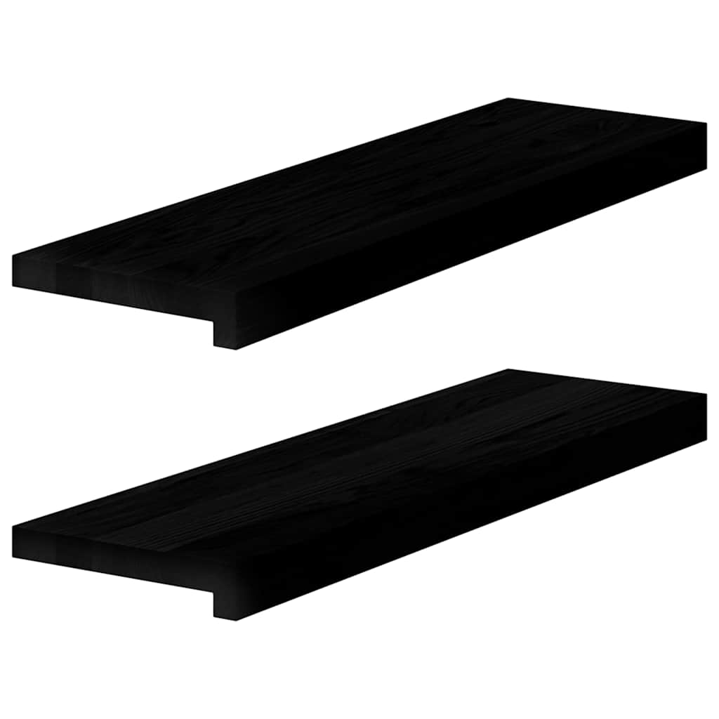 vidaXL Window Sills 2 pcs Brown Black 70x20x2 cm Solid Wood Oak 2