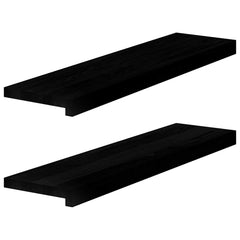 vidaXL Window Sills 2 pcs Brown Black 80x20x2 cm Solid Wood Oak 1