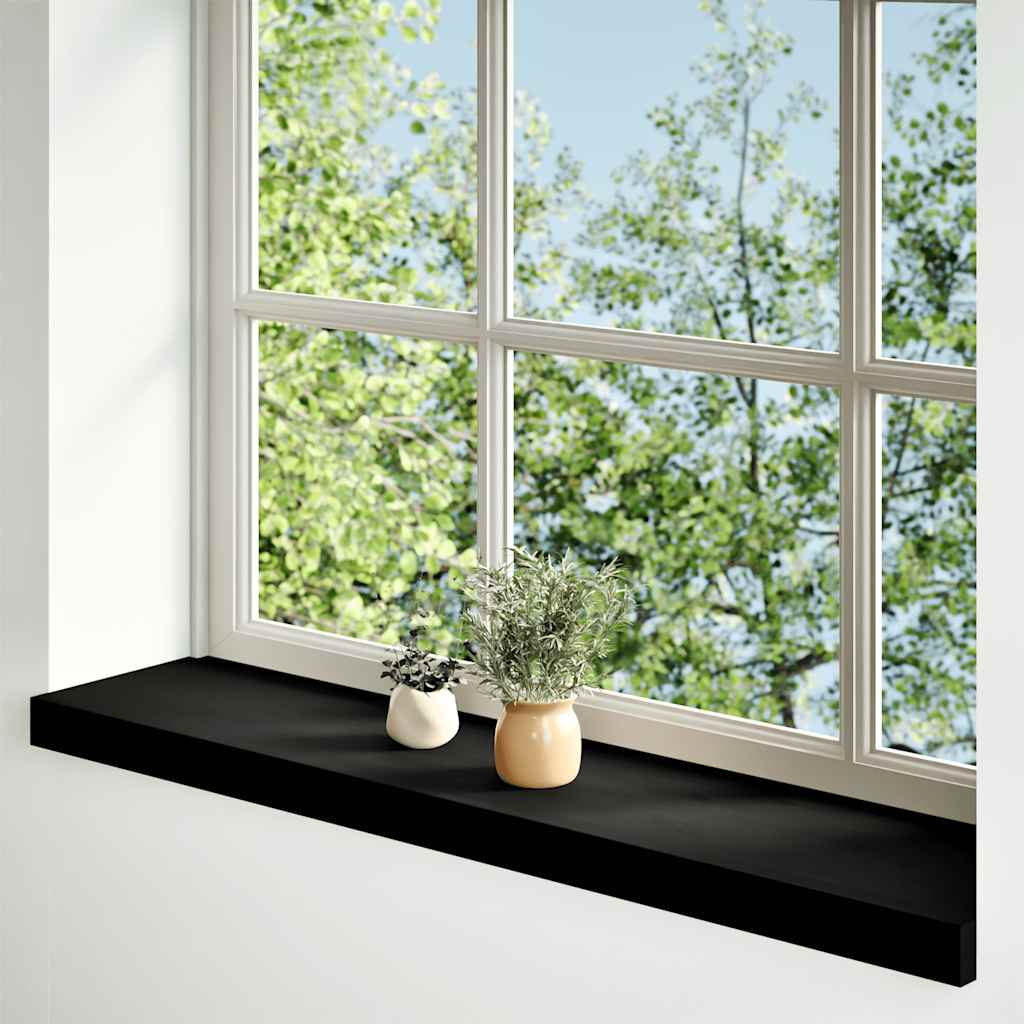 vidaXL Window Sills 2 pcs Brown Black 80x20x2 cm Solid Wood Oak 2