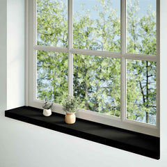vidaXL Window Sills 2 pcs Brown Black 160x20x2 cm Solid Wood Oak 1