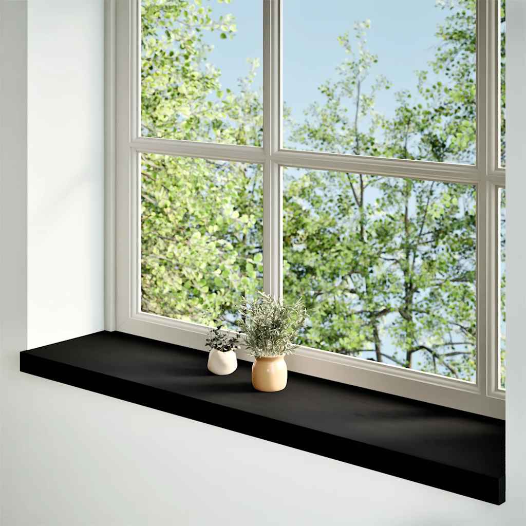 vidaXL Window Sills 2 pcs Brown Black 100x25x2 cm Solid Wood Oak 2