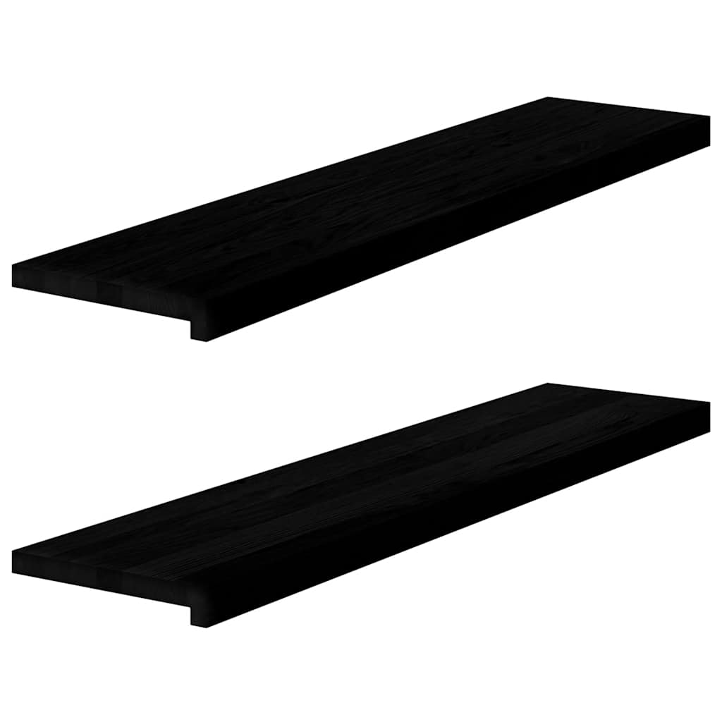 vidaXL Window Sills 2 pcs Brown Black 110x25x2 cm Solid Wood Oak 2