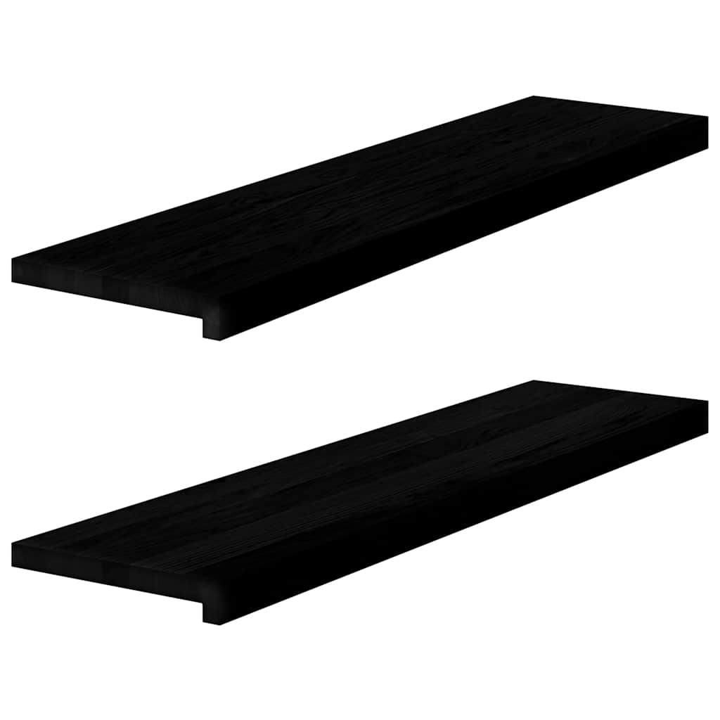 vidaXL Window Sills 2 pcs Brown Black 100x30x2 cm Solid Wood Oak 2