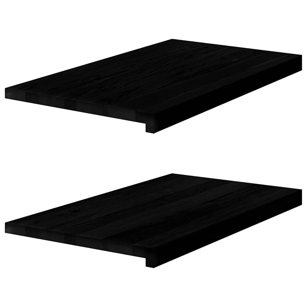 vidaXL Window Sills 2 pcs Brown Black 70x40x2 cm Solid Wood Oak 2