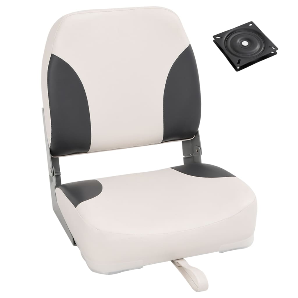 vidaXL Foldable Boat Seat 1 Set Low Backrest with Fixing Strap 1