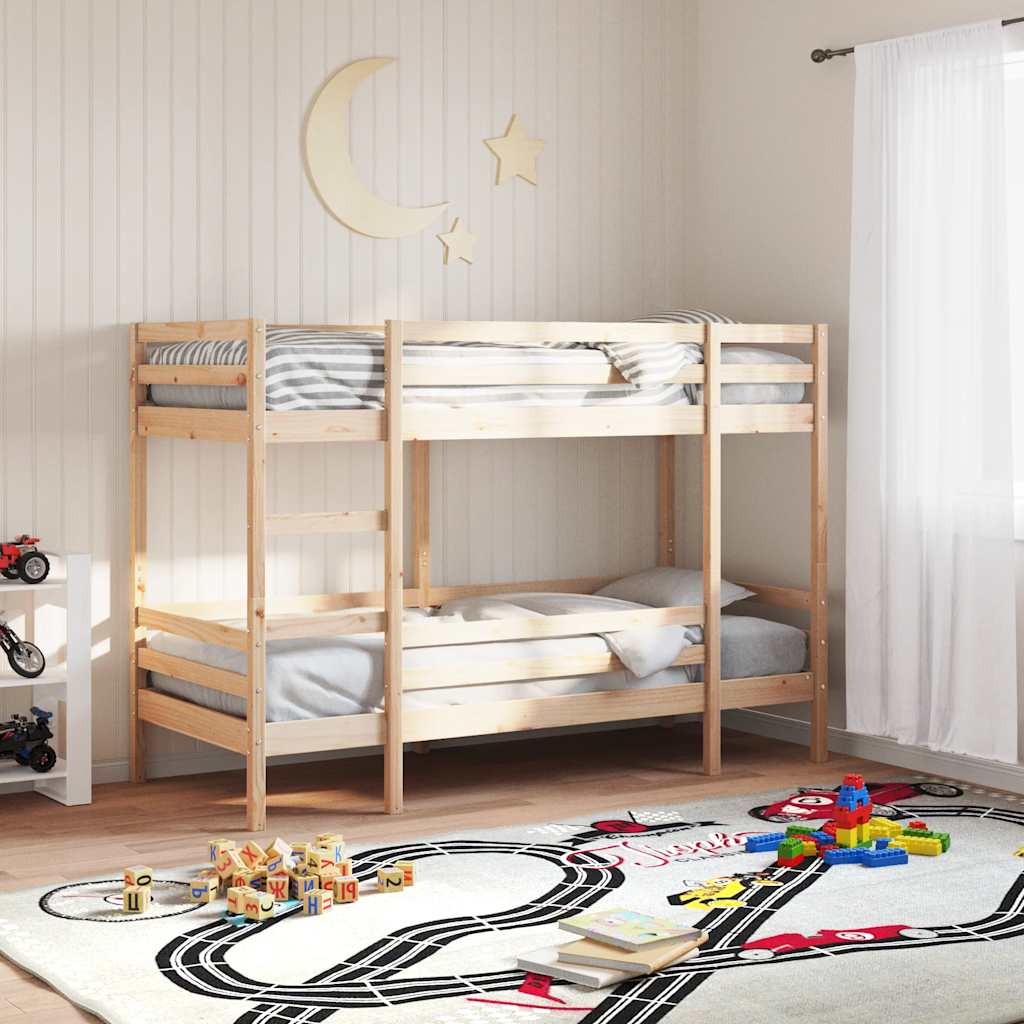 Bunk Bed without Mattress Solid Wood Pine Natural 90 cm 200 cm