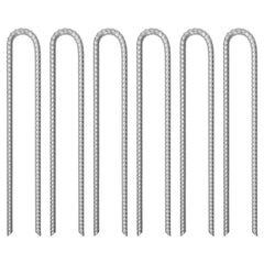 vidaXL Tent Pegs 6 pcs U-shaped 41.5 cm Ø12 mm Galvanised Steel 1
