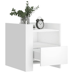 vidaXL Bedside Cabinet White 45x50x50 cm Engineered Wood 3