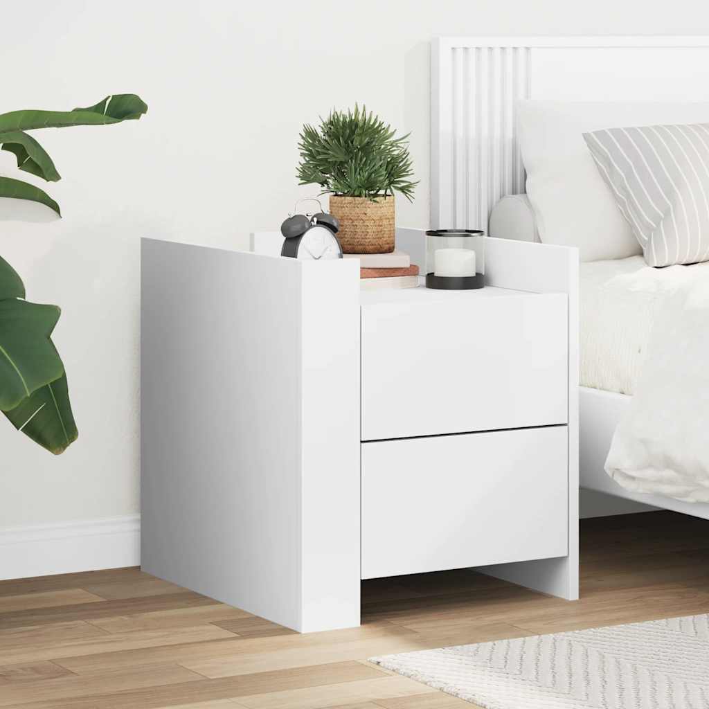 Bedside Cabinet 45x50x50 cm Engineered Wood White