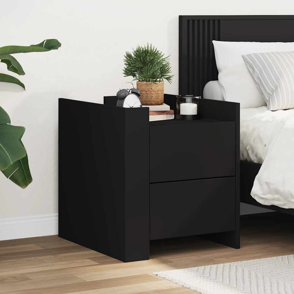 Bedside Cabinet 45x50x50 cm Engineered Wood Black