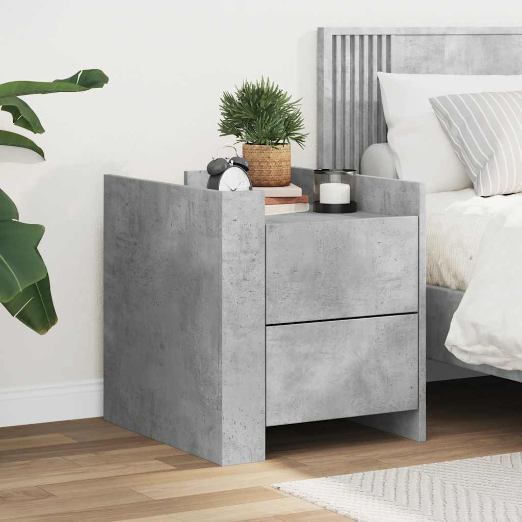 Bedside Cabinet 45x50x50 cm Engineered Wood Concrete grey