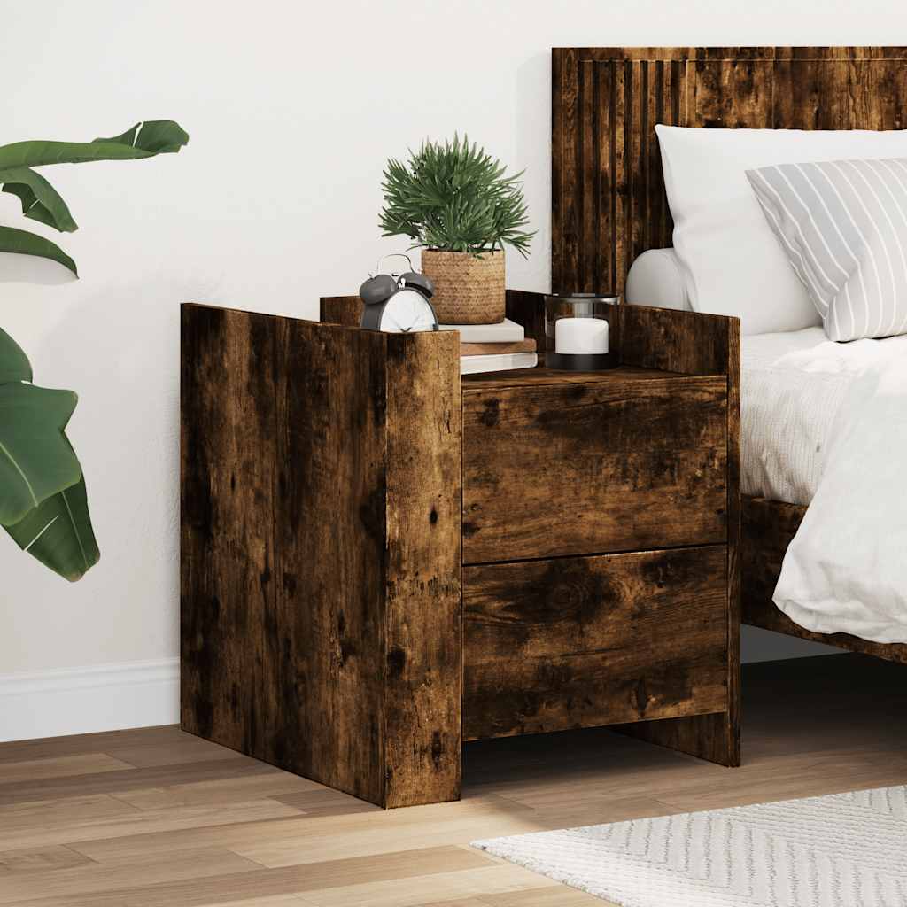 Bedside Cabinet 45x50x50 cm Engineered Wood Smoked oak