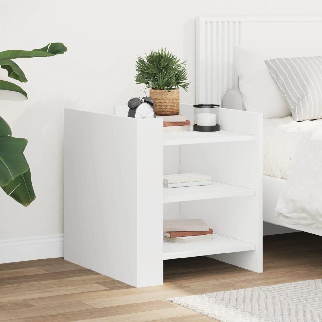 vidaXL Bedside Cabinet White 45x50x50 cm Engineered Wood 1