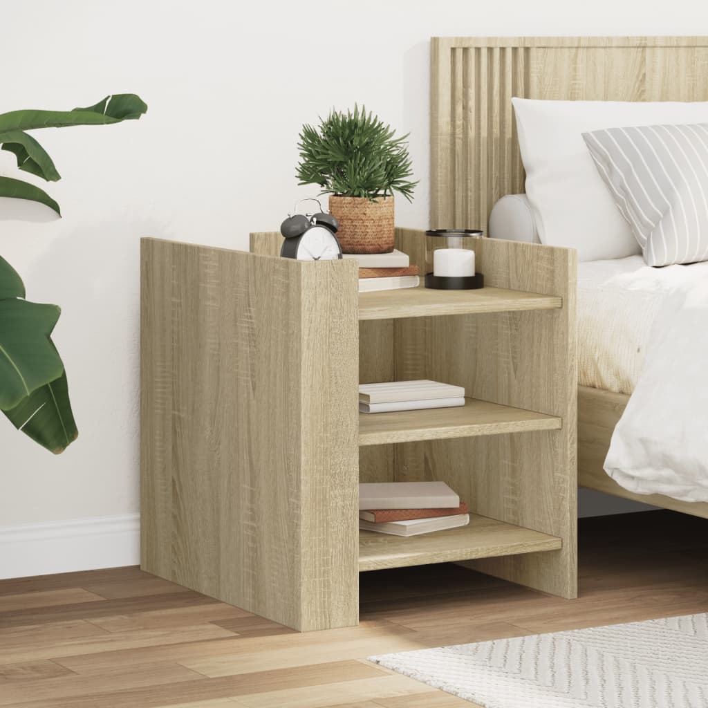 vidaXL Bedside Cabinet Sonoma Oak 45x50x50 cm Engineered Wood 1