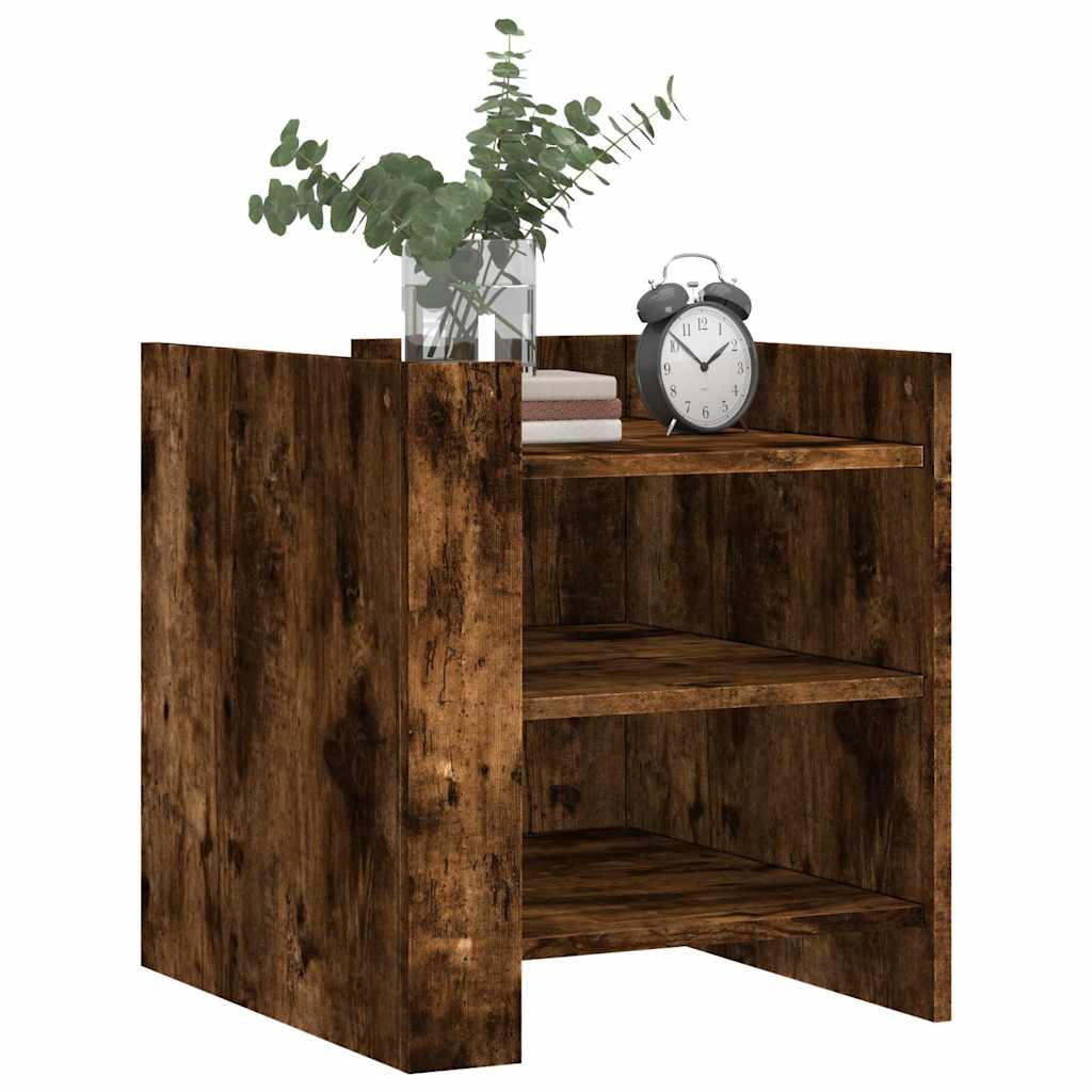vidaXL Bedside Cabinet Smoked Oak 45x50x50 cm Engineered Wood 3