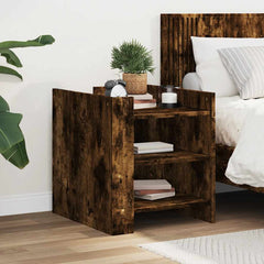 vidaXL Bedside Cabinet Smoked Oak 45x50x50 cm Engineered Wood 1