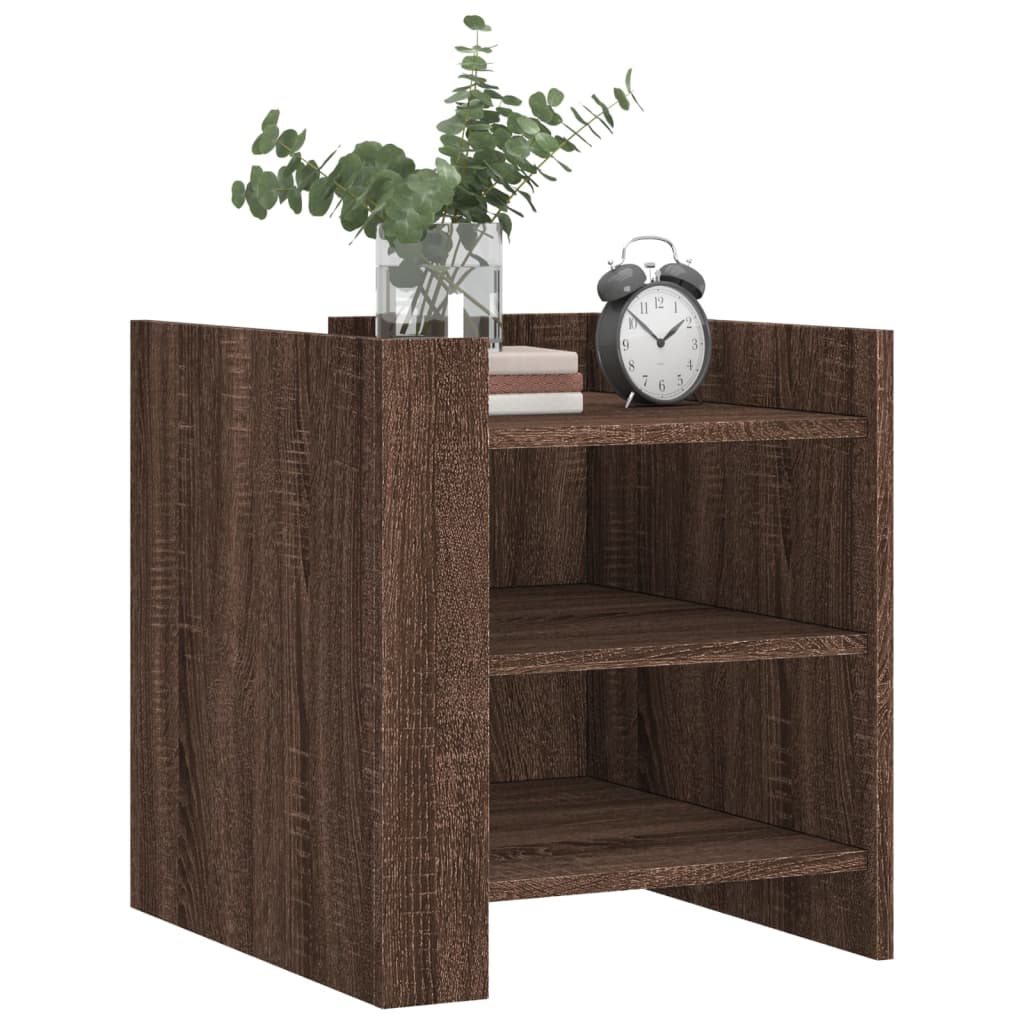 vidaXL Bedside Cabinet Brown Oak 45x50x50 cm Engineered Wood 3