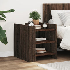 vidaXL Bedside Cabinet Brown Oak 45x50x50 cm Engineered Wood 1