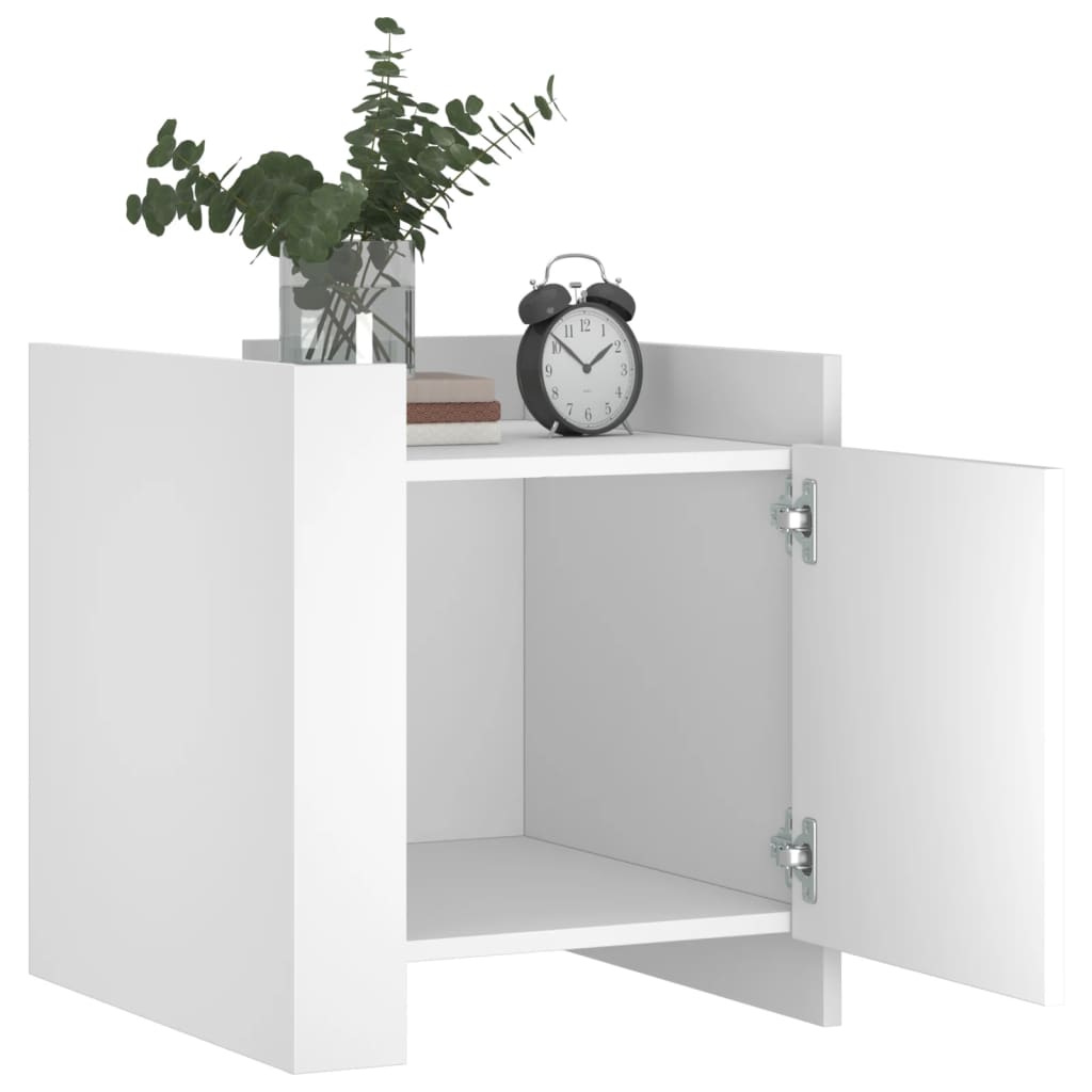 vidaXL Bedside Cabinet White 45x50x50 cm Engineered Wood 3