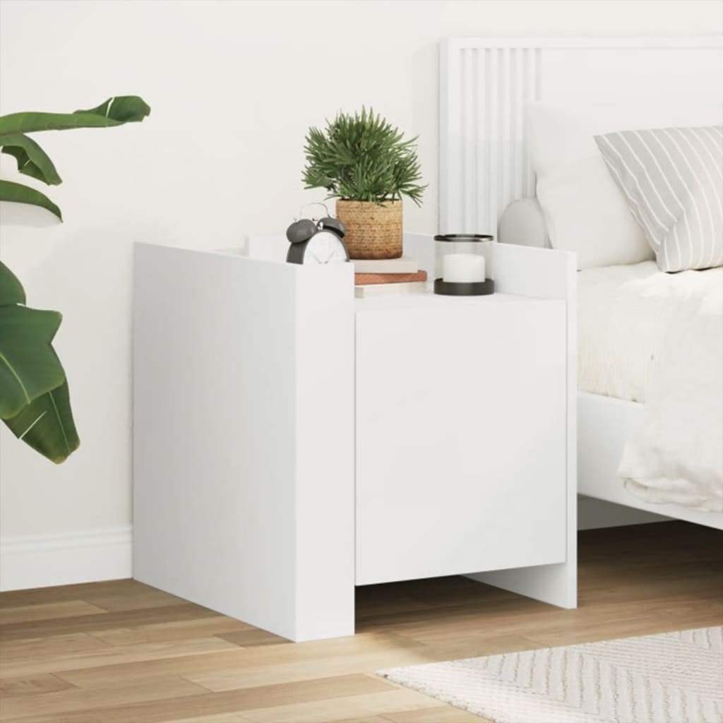 vidaXL Bedside Cabinet White 45x50x50 cm Engineered Wood 1