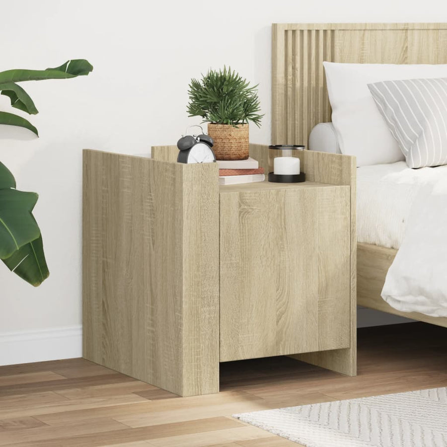 vidaXL Bedside Cabinet Sonoma Oak 45x50x50 cm Engineered Wood 1