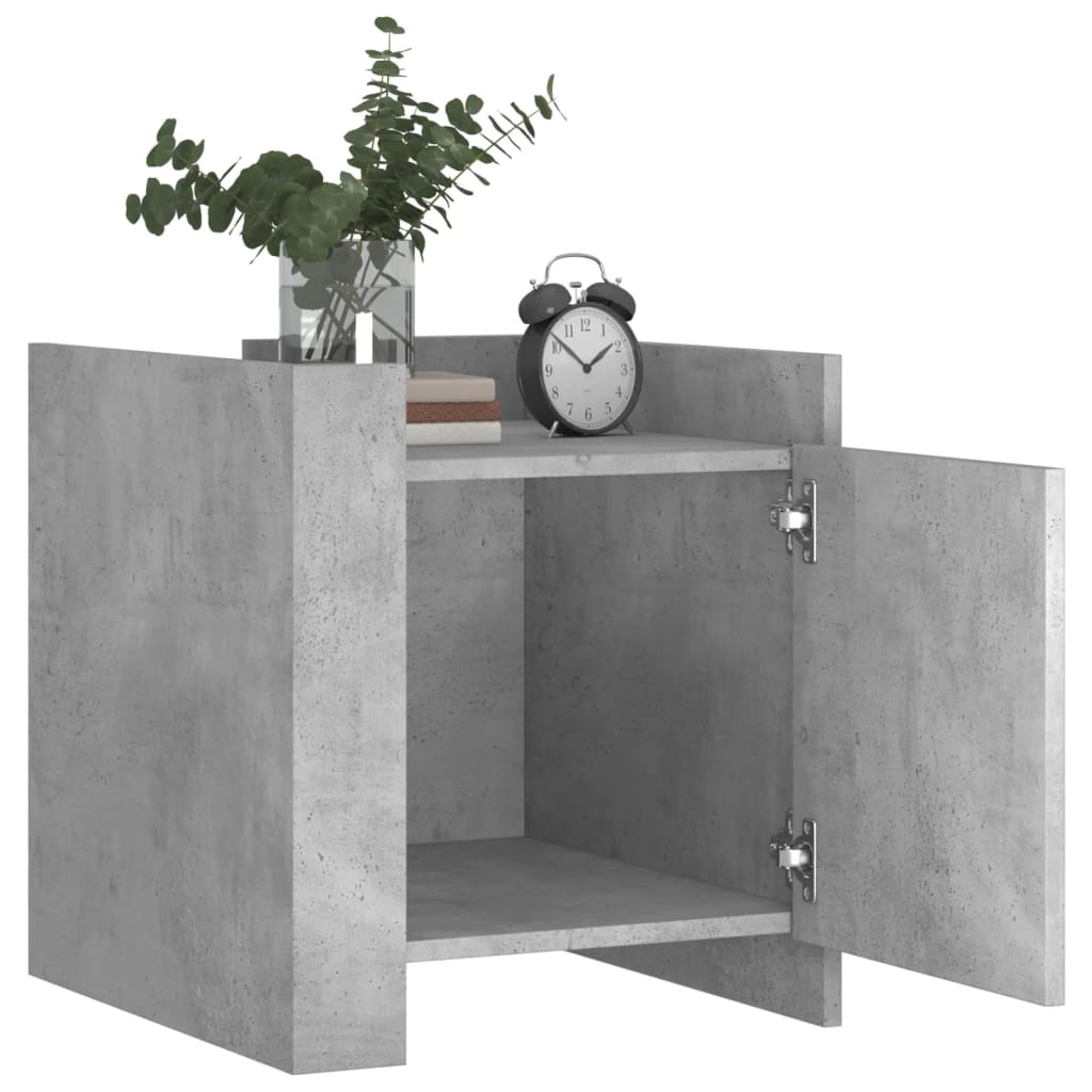 vidaXL Bedside Cabinet Concrete Grey 45x50x50 cm Engineered Wood 3