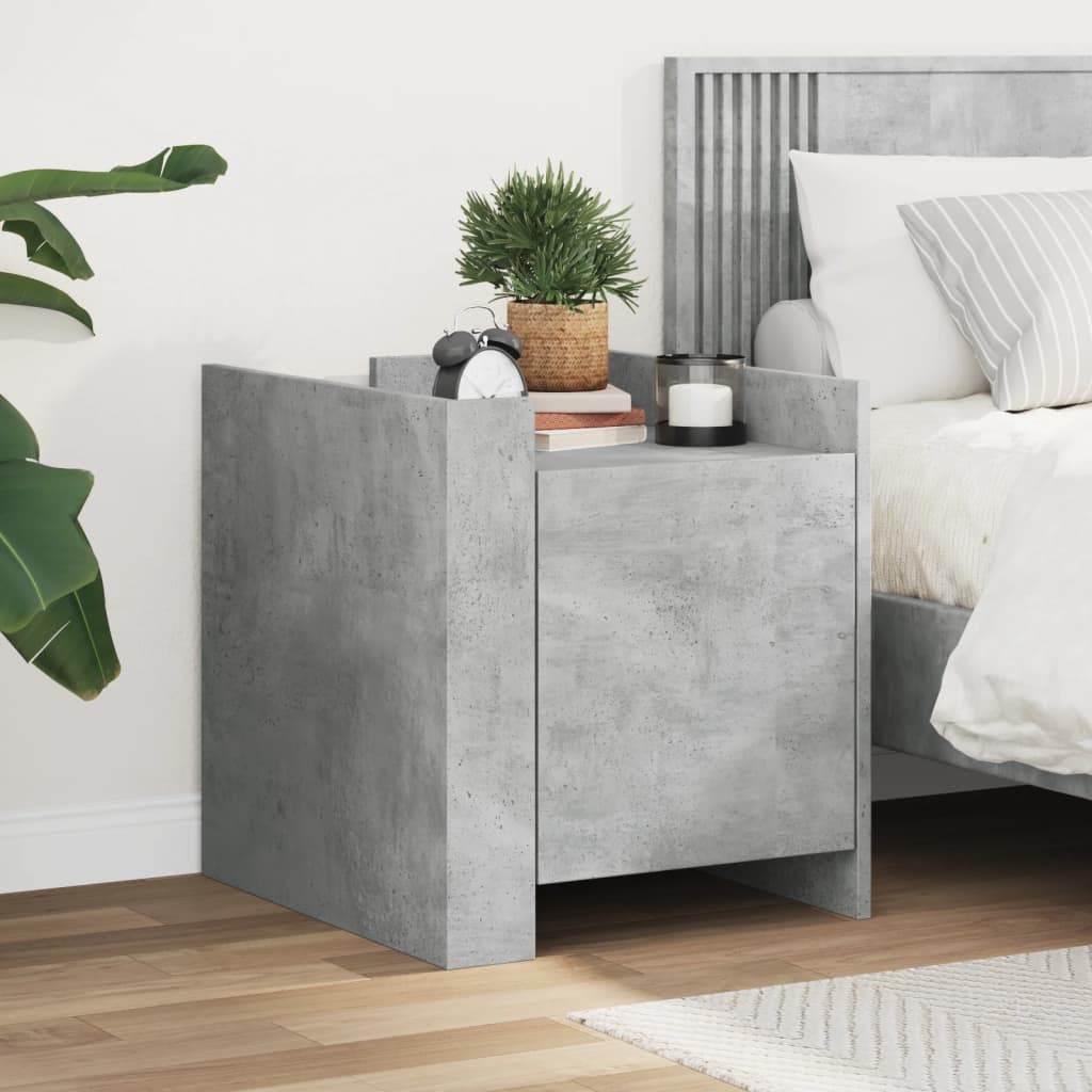 vidaXL Bedside Cabinet Concrete Grey 45x50x50 cm Engineered Wood 1