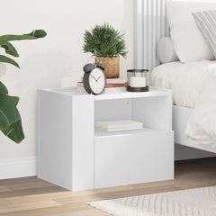 vidaXL Wall-mounted Bedside Cabinet White 45x30x35 cm 1