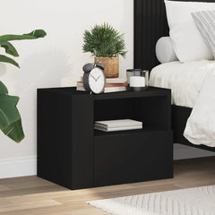 vidaXL Wall-mounted Bedside Cabinet Black 45x30x35 cm 1