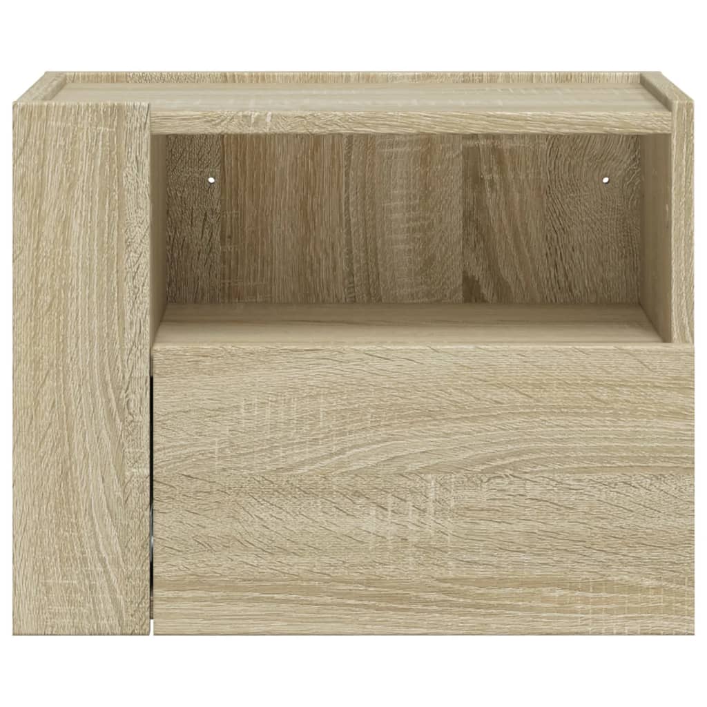 vidaXL Wall-mounted Bedside Cabinet Sonoma Oak 45x30x35 cm 4
