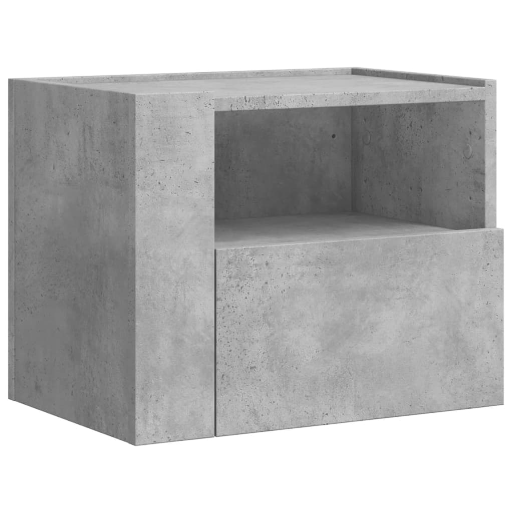 vidaXL Wall-mounted Bedside Cabinet Concrete Grey 45x30x35 cm 2