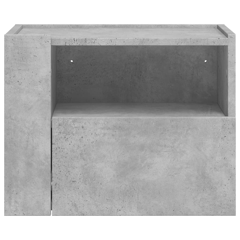 vidaXL Wall-mounted Bedside Cabinet Concrete Grey 45x30x35 cm 4