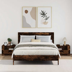 vidaXL Wall-mounted Bedside Cabinets 2 pcs Smoked Oak 45x30x35 cm 3