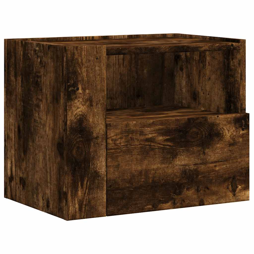 vidaXL Wall-mounted Bedside Cabinets 2 pcs Smoked Oak 45x30x35 cm 4