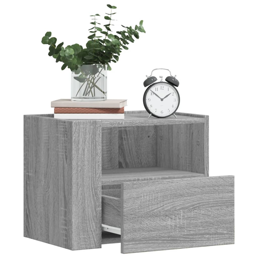 vidaXL Wall-mounted Bedside Cabinets 2 pcs Grey Sonoma 45x30x35 cm 1