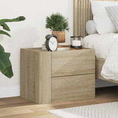vidaXL Wall-mounted Bedside Cabinet Sonoma Oak 45x30x35 cm 3