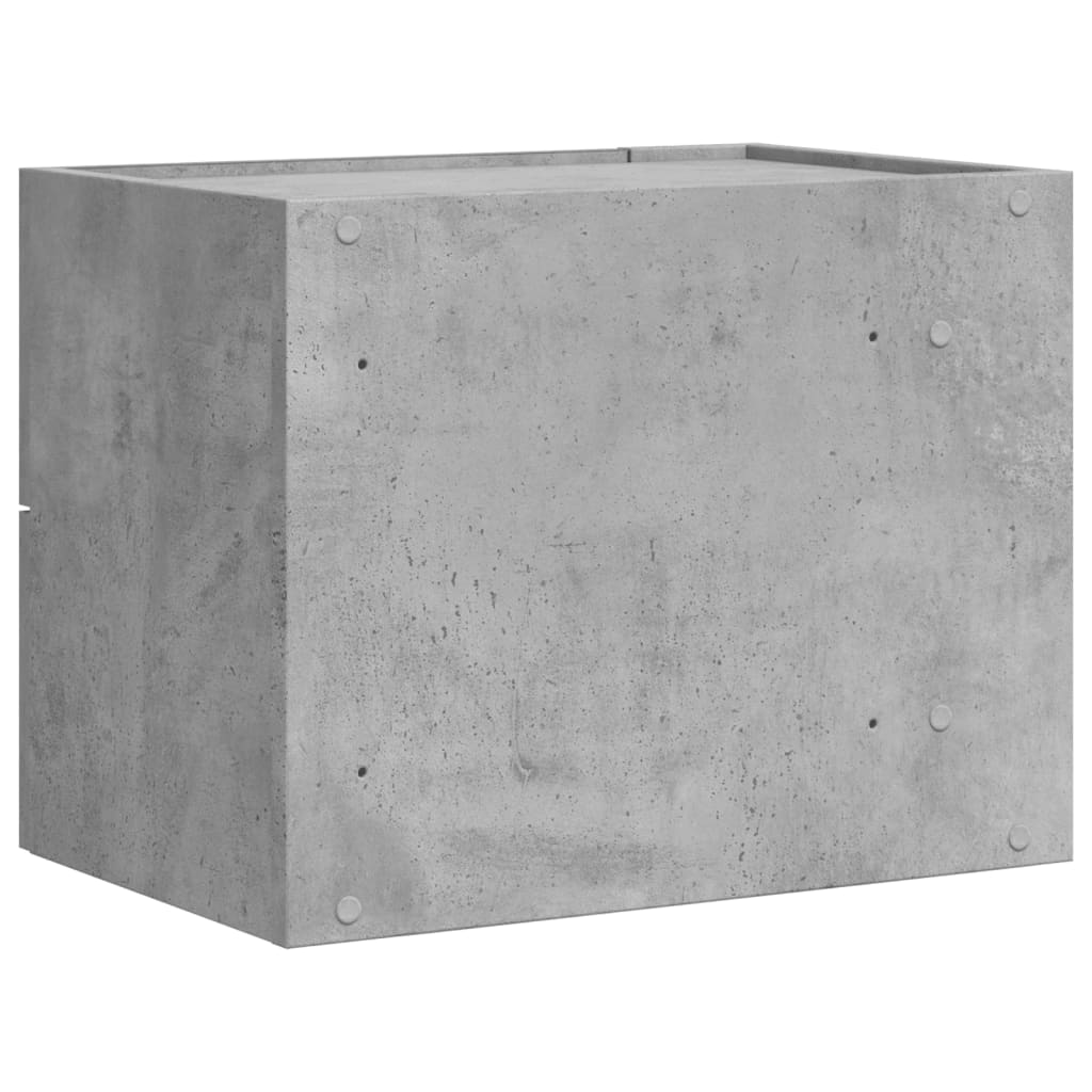 vidaXL Wall-mounted Bedside Cabinet Concrete Grey 45x30x35 cm 6