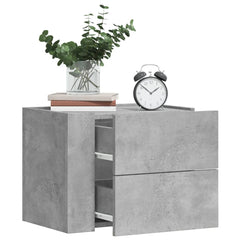 vidaXL Wall-mounted Bedside Cabinet Concrete Grey 45x30x35 cm 1
