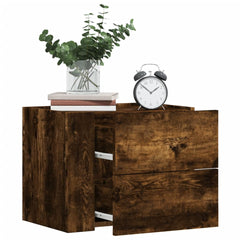 vidaXL Wall-mounted Bedside Cabinet Smoked Oak 45x30x35 cm 1
