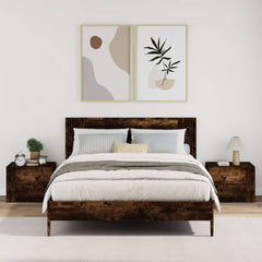 vidaXL Wall-mounted Bedside Cabinets 2 pcs Smoked Oak 45x30x35 cm 3