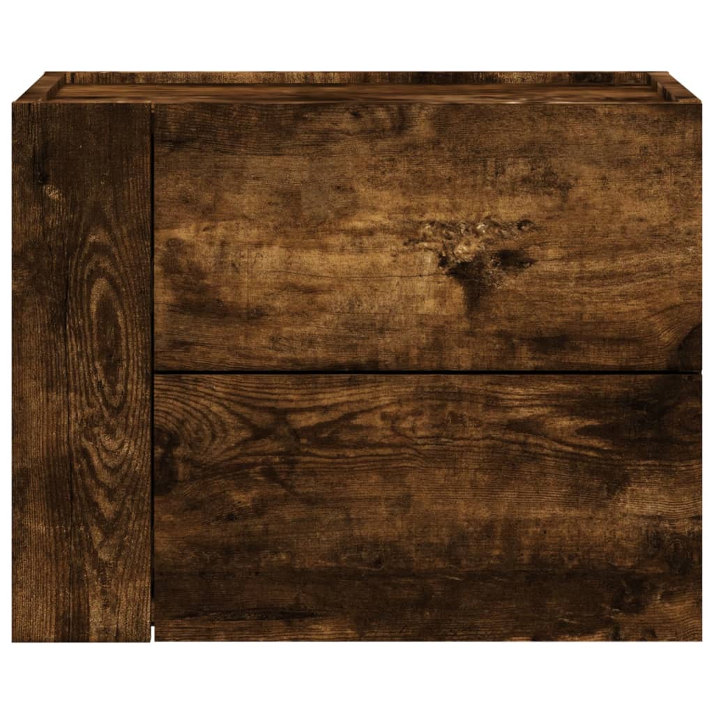 vidaXL Wall-mounted Bedside Cabinets 2 pcs Smoked Oak 45x30x35 cm 4