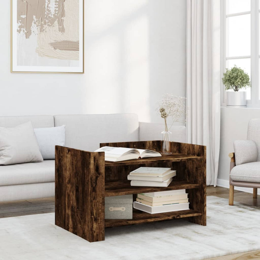 vidaXL Coffee Table Smoked Oak 80x50x50 cm Engineered Wood 1