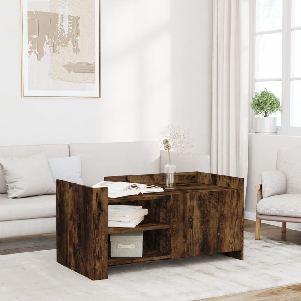 Coffee Table 80x50x50 cm Engineered Wood Smoked oak 100 cm