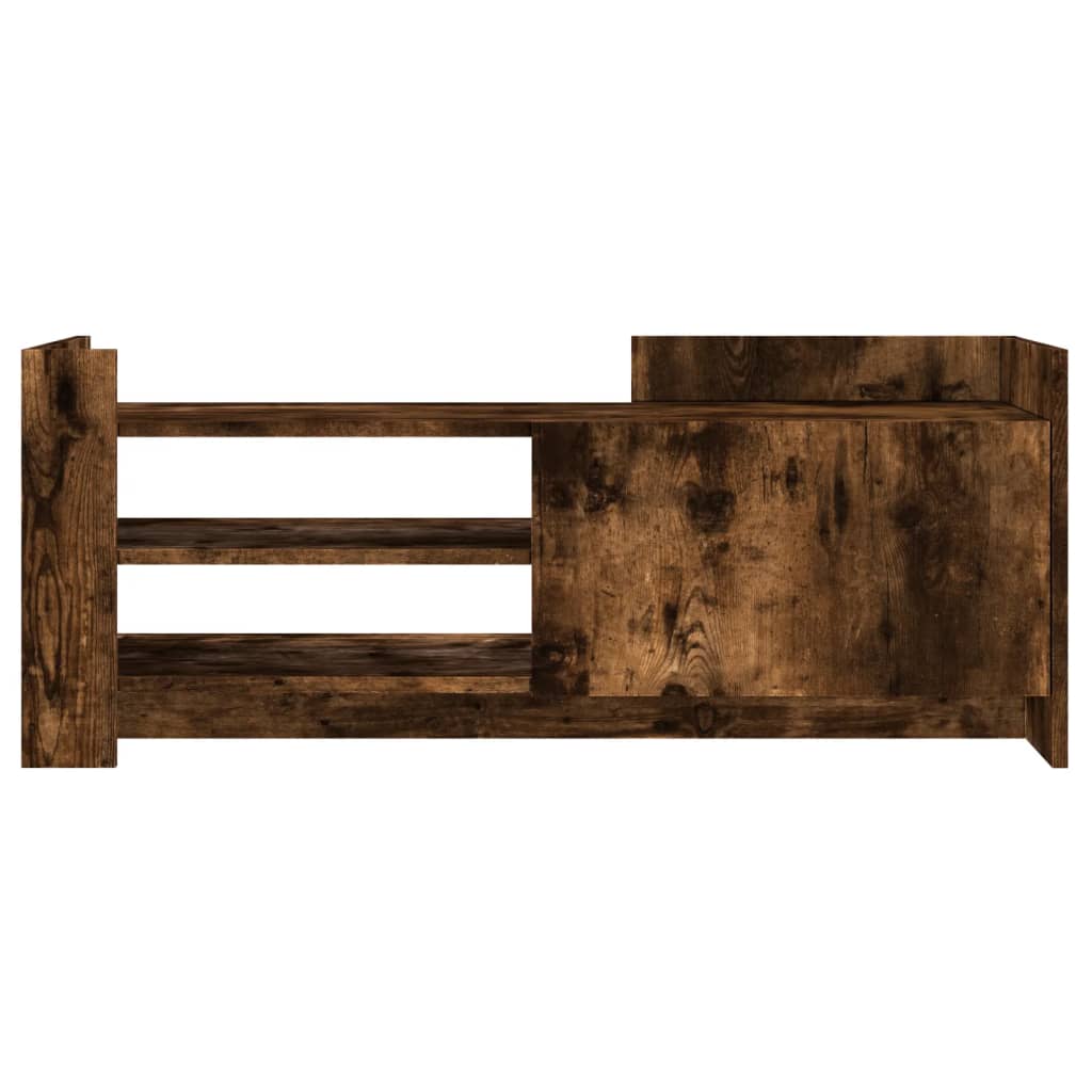 vidaXL TV Cabinet Smoked Oak 100x35x40 cm Engineered Wood 4