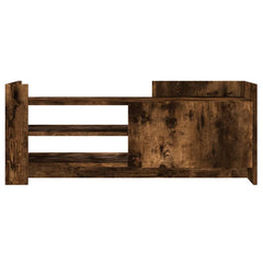 vidaXL TV Cabinet Smoked Oak 100x35x40 cm Engineered Wood 4