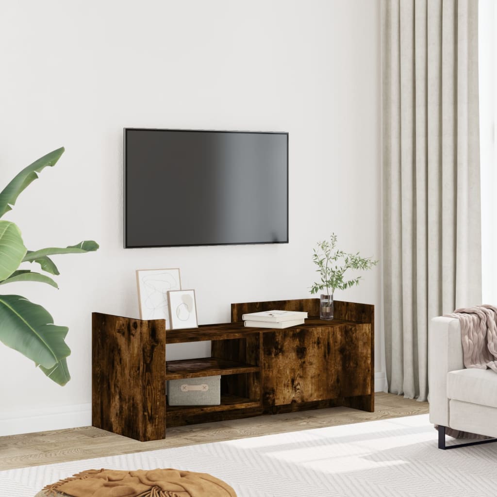 vidaXL TV Cabinet Smoked Oak 100x35x40 cm Engineered Wood 1