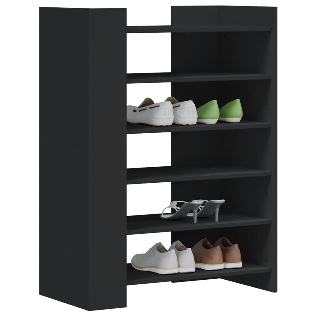 vidaXL Shoe Cabinet Black 74.5x37.5x100 cm Engineered Wood 3