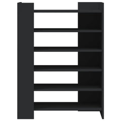 vidaXL Shoe Cabinet Black 74.5x37.5x100 cm Engineered Wood 4